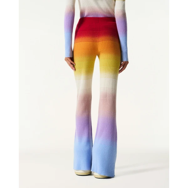 Perfect Moment Wool & Cashmere Rainbow Knit Pant in Rainbow, view 4 | Pants | Coveti
