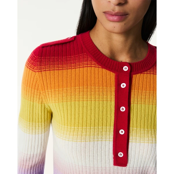 Perfect Moment Wool & Cashmere Rainbow Knit Top in Rainbow, view 4 | Sweaters | Coveti