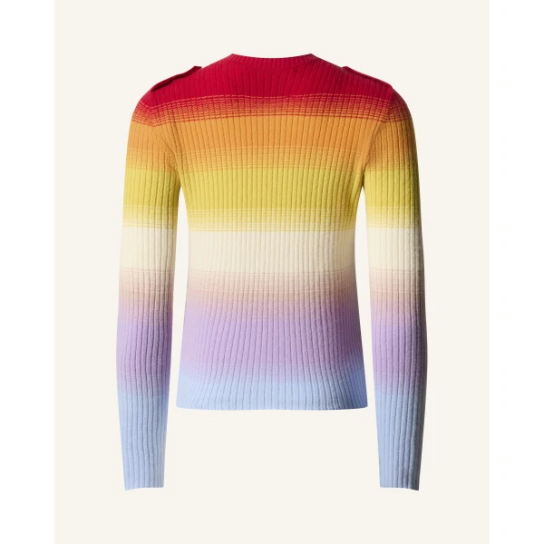 Perfect Moment Wool & Cashmere Rainbow Knit Top in Rainbow, view 6 | Sweaters | Coveti