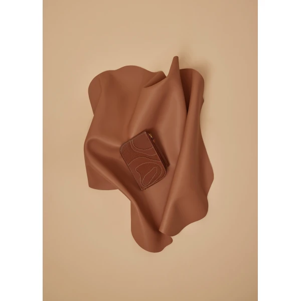 Polène Atla Card Holder in Duo Cognac, view 4 | Wallets & Purses | Coveti