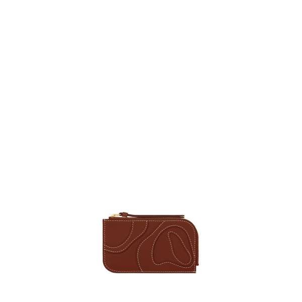 Polène Atla Card Holder in Duo Cognac | Wallets & Purses | Coveti
