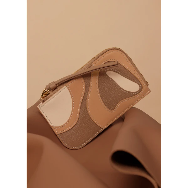 Polène Atla Card Holder in Trio Camel, view 2 | Wallets & Purses | Coveti