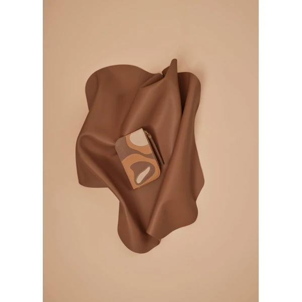 Polène Atla Card Holder in Trio Camel, view 4 | Wallets & Purses | Coveti