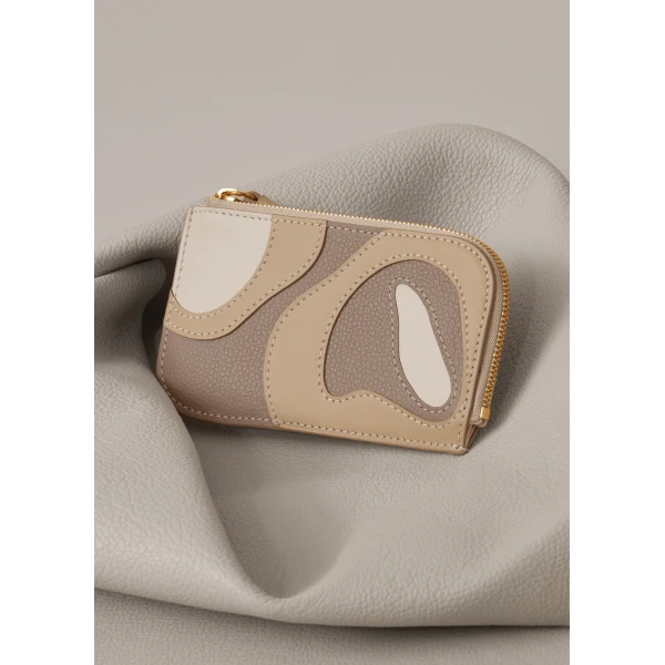 Polène Atla Card Holder in Trio Taupe, view 2 | Wallets & Purses | Coveti