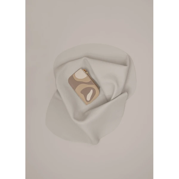 Polène Atla Card Holder in Trio Taupe, view 4 | Wallets & Purses | Coveti