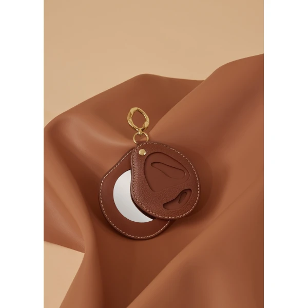 Polène Atla Mirror in Duo Cognac, view 2 | Accessories | Coveti