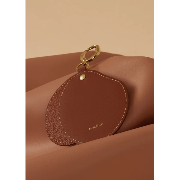 Polène Atla Mirror in Duo Cognac, view 3 | Accessories | Coveti