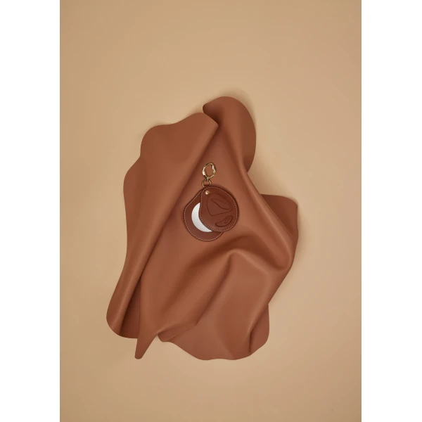 Polène Atla Mirror in Duo Cognac, view 4 | Accessories | Coveti