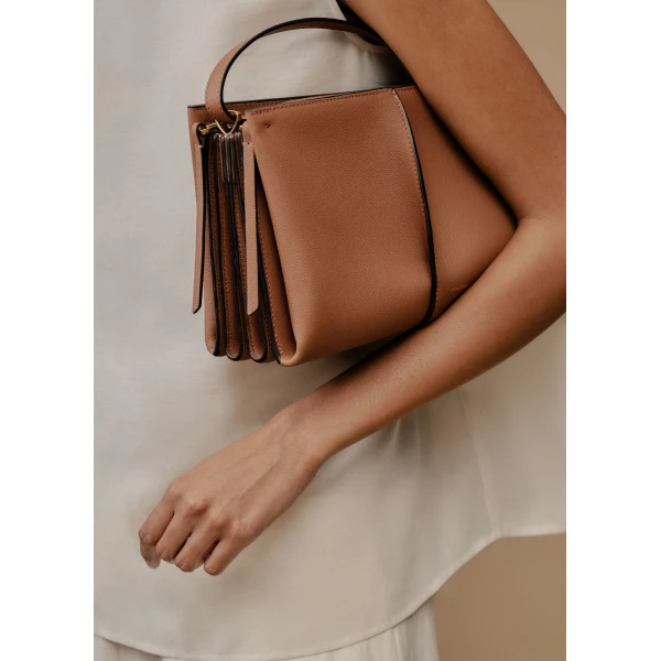 Polène Boky in Textured Camel Bag, view 3 | Shoulder & Crossbody Bags | Coveti