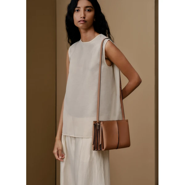 Polène Boky in Textured Camel Bag, view 4 | Shoulder & Crossbody Bags | Coveti