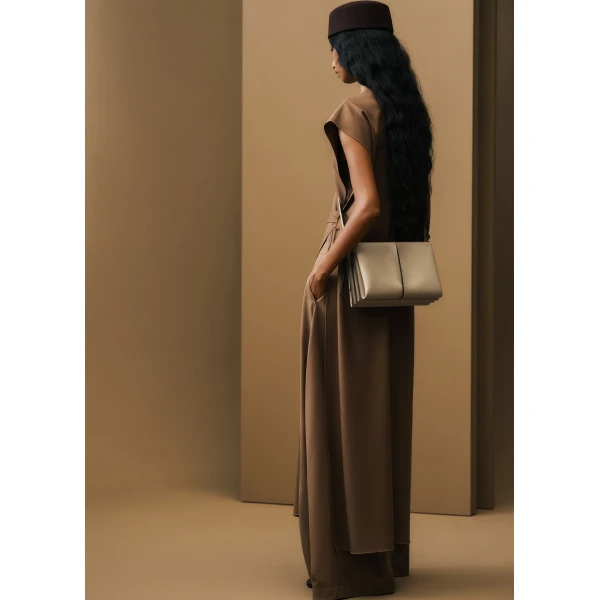 Polène Boky in Textured Desert Bag, view 2 | Shoulder & Crossbody Bags | Coveti