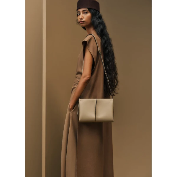 Polène Boky in Textured Desert Bag, view 3 | Shoulder & Crossbody Bags | Coveti