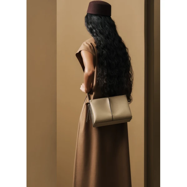 Polène Boky in Textured Desert Bag, view 5 | Shoulder & Crossbody Bags | Coveti