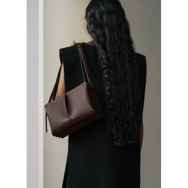 Polène Boky in Textured Ebony Bag, view 2 | Shoulder & Crossbody Bags | Coveti