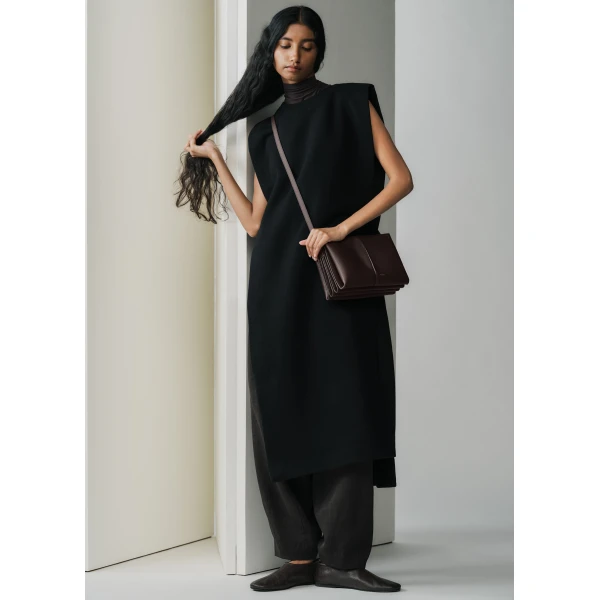 Polène Boky in Textured Ebony Bag, view 3 | Shoulder & Crossbody Bags | Coveti