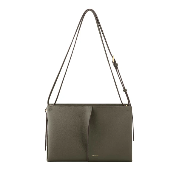 Polène Boky in Textured Smoky Green Bag | Shoulder & Crossbody Bags | Coveti