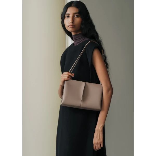 Polène Boky in Textured Taupe Bag, view 4 | Shoulder & Crossbody Bags | Coveti