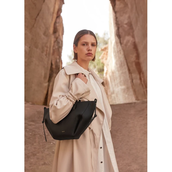 Polène Cyme Mini in Textured Black Bag, view 4 | Mini Bags | Coveti