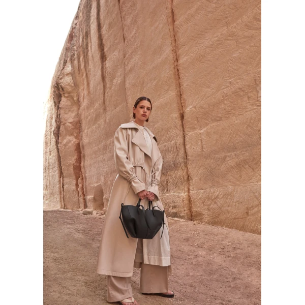 Polène Cyme Mini in Textured Black Bag, view 6 | Mini Bags | Coveti