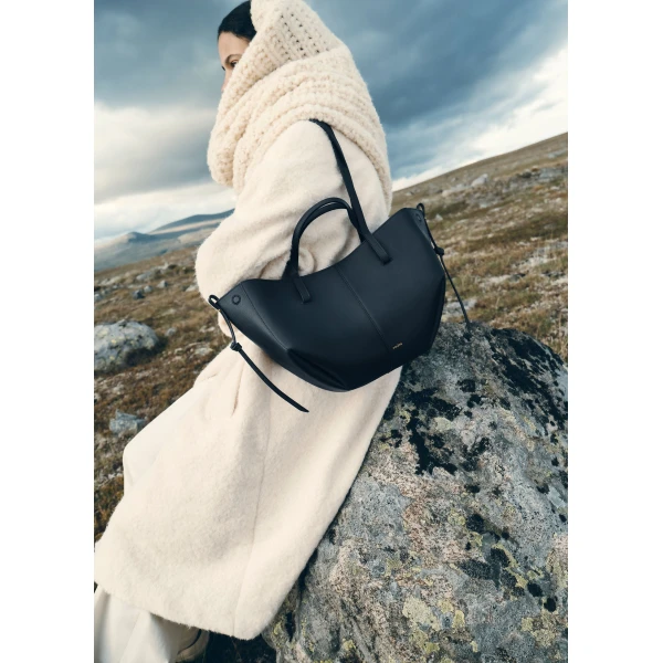Polène Cyme Mini in Textured Deep Blue Bag, view 4 | Mini Bags | Coveti