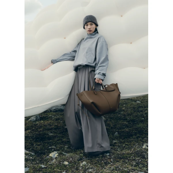 Polène Cyme in Textured Candied Chestnut Bag, view 2 | Totes & Top-Handle Bags | Coveti