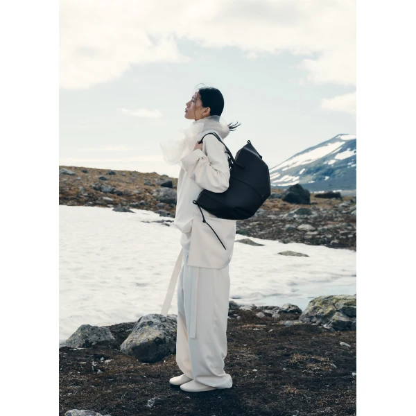 Polène Cyme in Textured Deep Blue Bag, view 2 | Totes & Top-Handle Bags | Coveti