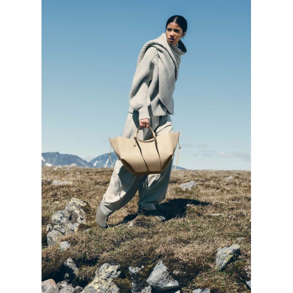Polène Cyme in Textured Glade Bag, view 3 | Totes & Top-Handle Bags | Coveti
