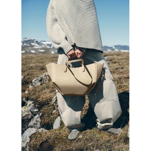 Polène Cyme in Textured Glade Bag, view 4 | Totes & Top-Handle Bags | Coveti