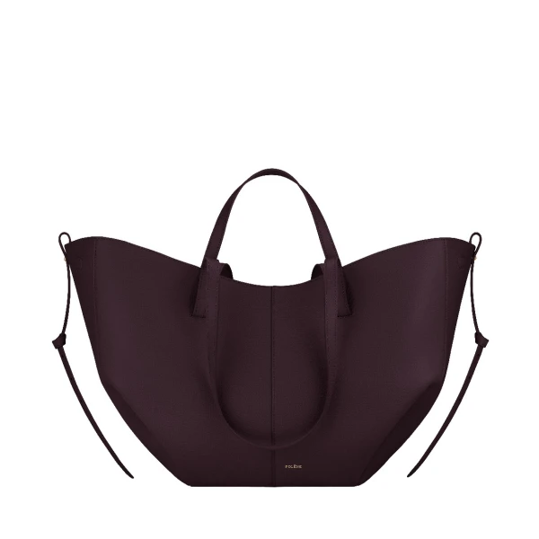 Polène Cyme in Textured Plum Bag | Totes & Top-Handle Bags | Coveti