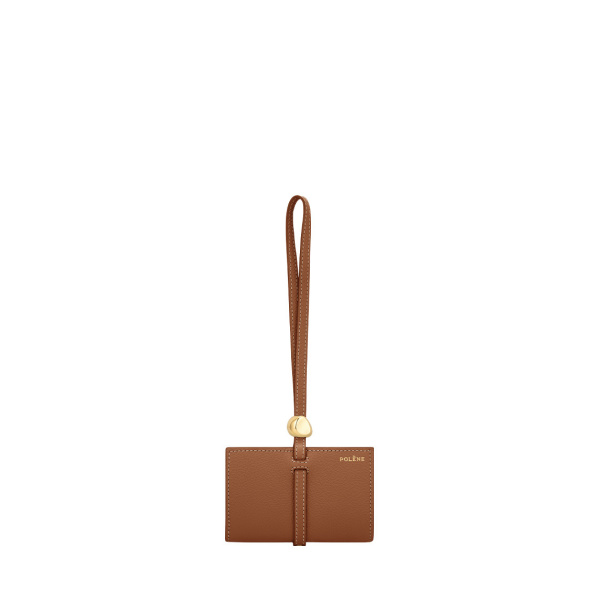 Polène Kayé Card Holder in Textured Duo Camel | Wallets & Purses | Coveti