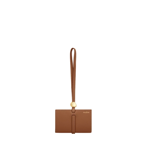 Polène Kayé Card Holder in Textured Duo Camel | Wallets & Purses | Coveti