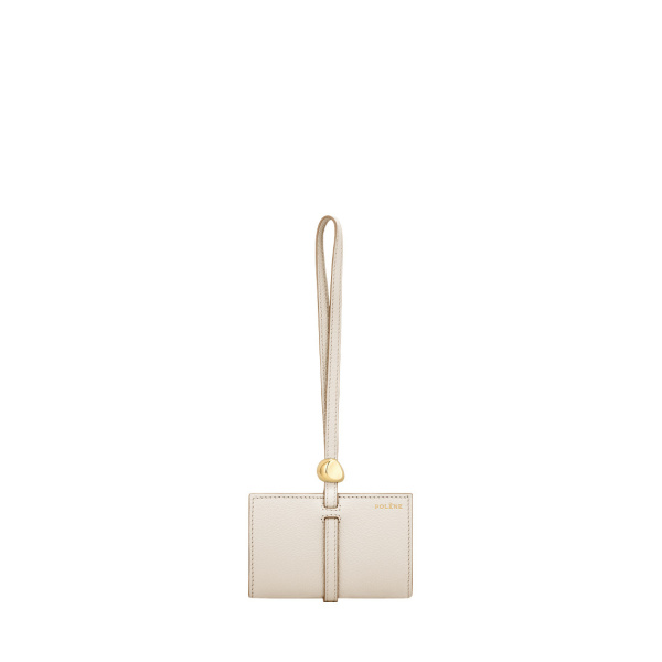 Polène Kayé Card Holder in Textured Duo Chalk | Wallets & Purses | Coveti