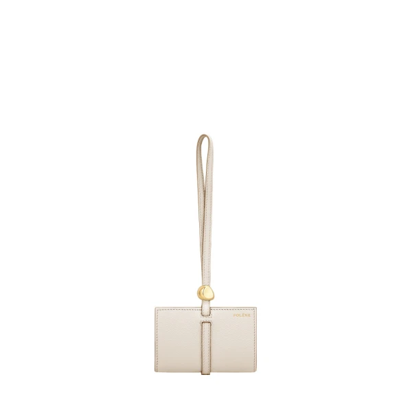 Polène Kayé Card Holder in Textured Duo Chalk | Wallets & Purses | Coveti