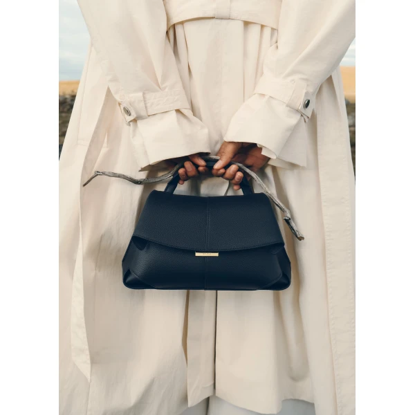 Polène Mokki Mini in Textured Deep Blue Bag, view 4 | Mini Bags | Coveti