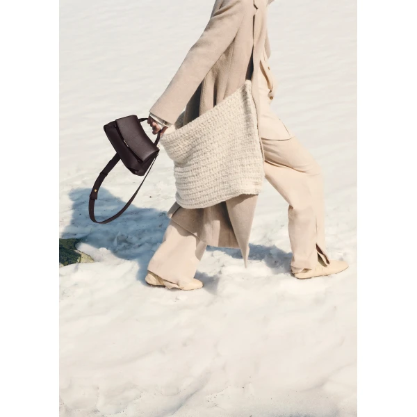 Polène Mokki Mini in Textured Plum Bag, view 3 | Mini Bags | Coveti