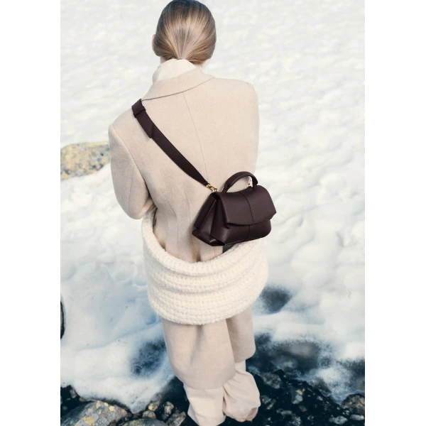 Polène Mokki Mini in Textured Plum Bag, view 4 | Mini Bags | Coveti
