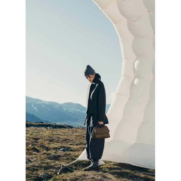 Polène Mokki in Textured Candied Chestnut Bag, view 4 | Shoulder & Crossbody Bags | Coveti