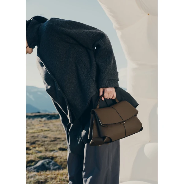 Polène Mokki in Textured Candied Chestnut Bag, view 5 | Shoulder & Crossbody Bags | Coveti