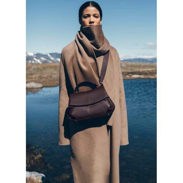 Polène Mokki in Textured Plum Bag, view 2 | Shoulder & Crossbody Bags | Coveti