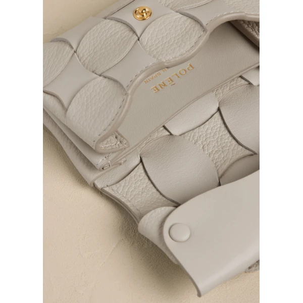 Polène Neiti Card Holder in Duo Chalk, view 3 | Wallets & Purses | Coveti