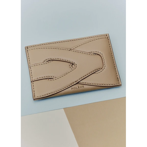 Polène Nodde Card Holder in Sand, view 2 | Wallets & Purses | Coveti
