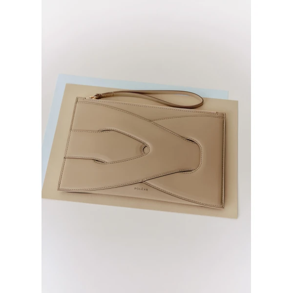 Polène Nodde Pouch in Sand, view 4 | Wallets & Purses | Coveti