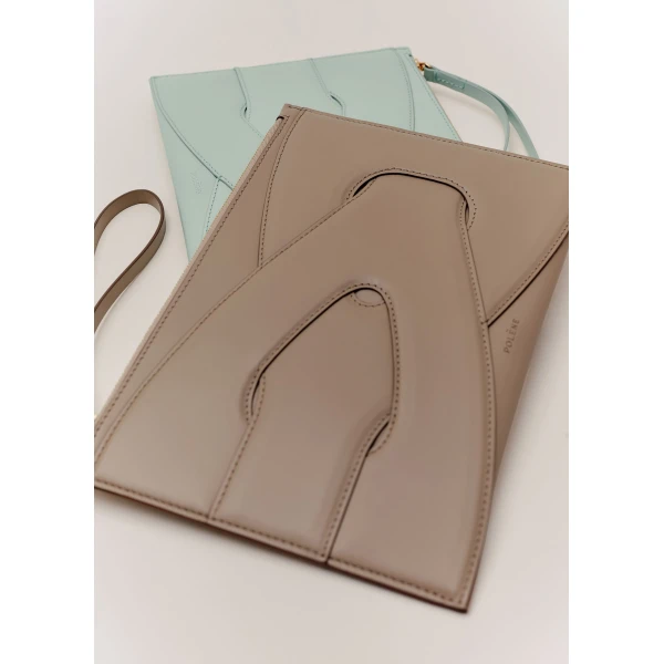 Polène Nodde Pouch in Taupe, view 3 | Wallets & Purses | Coveti