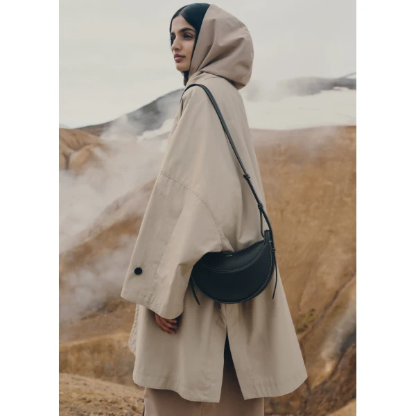 Polène Numéro Dix in Smooth Black Bag, view 2 | Shoulder & Crossbody Bags | Coveti