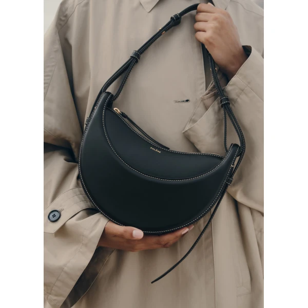 Polène Numéro Dix in Smooth Black Bag, view 5 | Shoulder & Crossbody Bags | Coveti