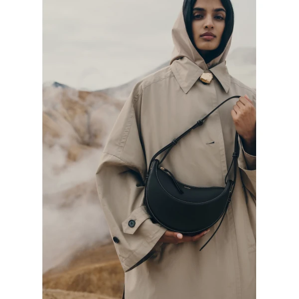 Polène Numéro Dix in Smooth Black Bag, view 6 | Shoulder & Crossbody Bags | Coveti