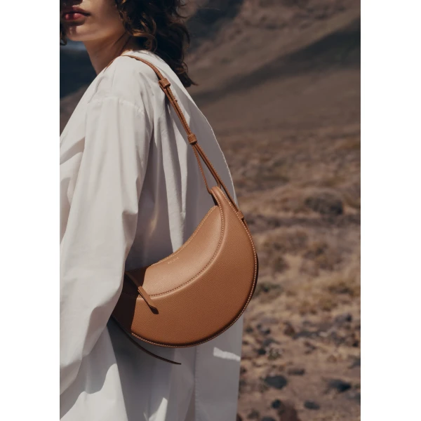 Polène Numéro Dix in Textured Camel Bag, view 4 | Shoulder & Crossbody Bags | Coveti