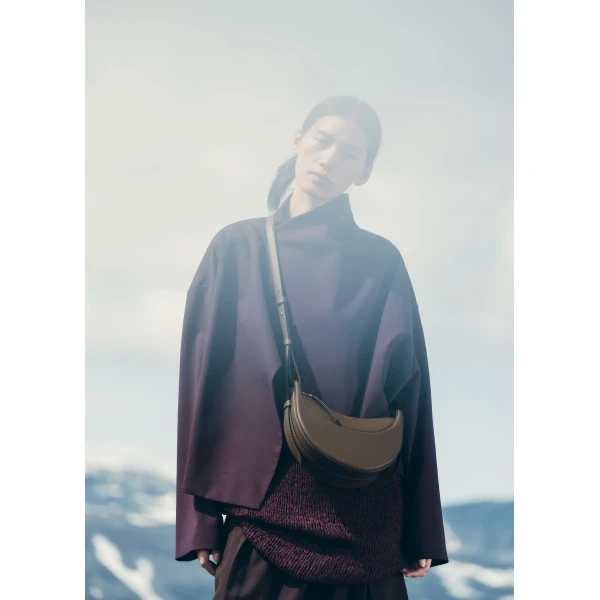 Polène Numéro Dix in Textured Candied Chestnut Bag, view 3 | Shoulder & Crossbody Bags | Coveti