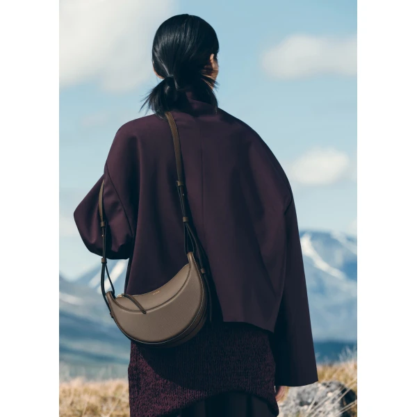 Polène Numéro Dix in Textured Candied Chestnut Bag, view 5 | Shoulder & Crossbody Bags | Coveti