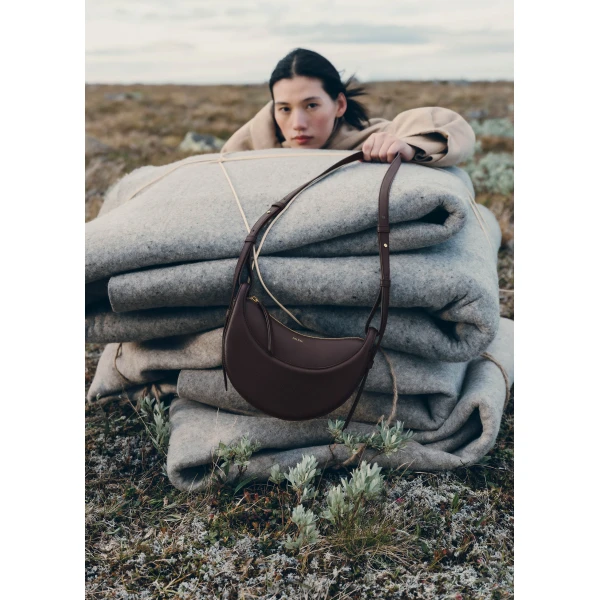 Polène Numéro Dix in Textured Plum Bag, view 3 | Shoulder & Crossbody Bags | Coveti